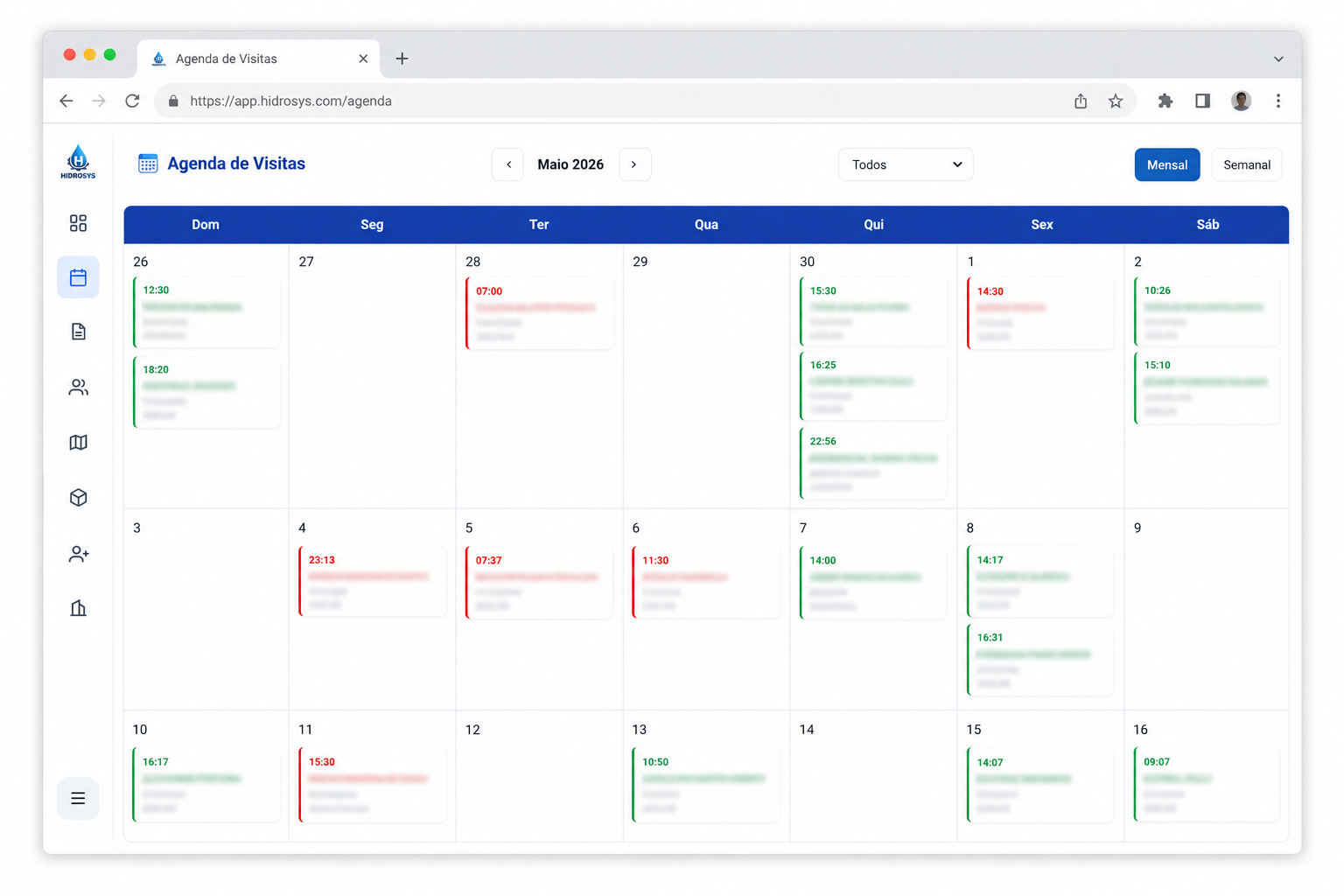 Agenda de visitas